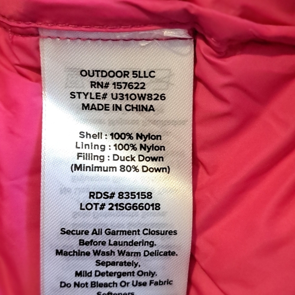 Eddie Bauer girls size Medium or 10-12 bubblegum pink duck down puffer jacket - Picture 6 of 6